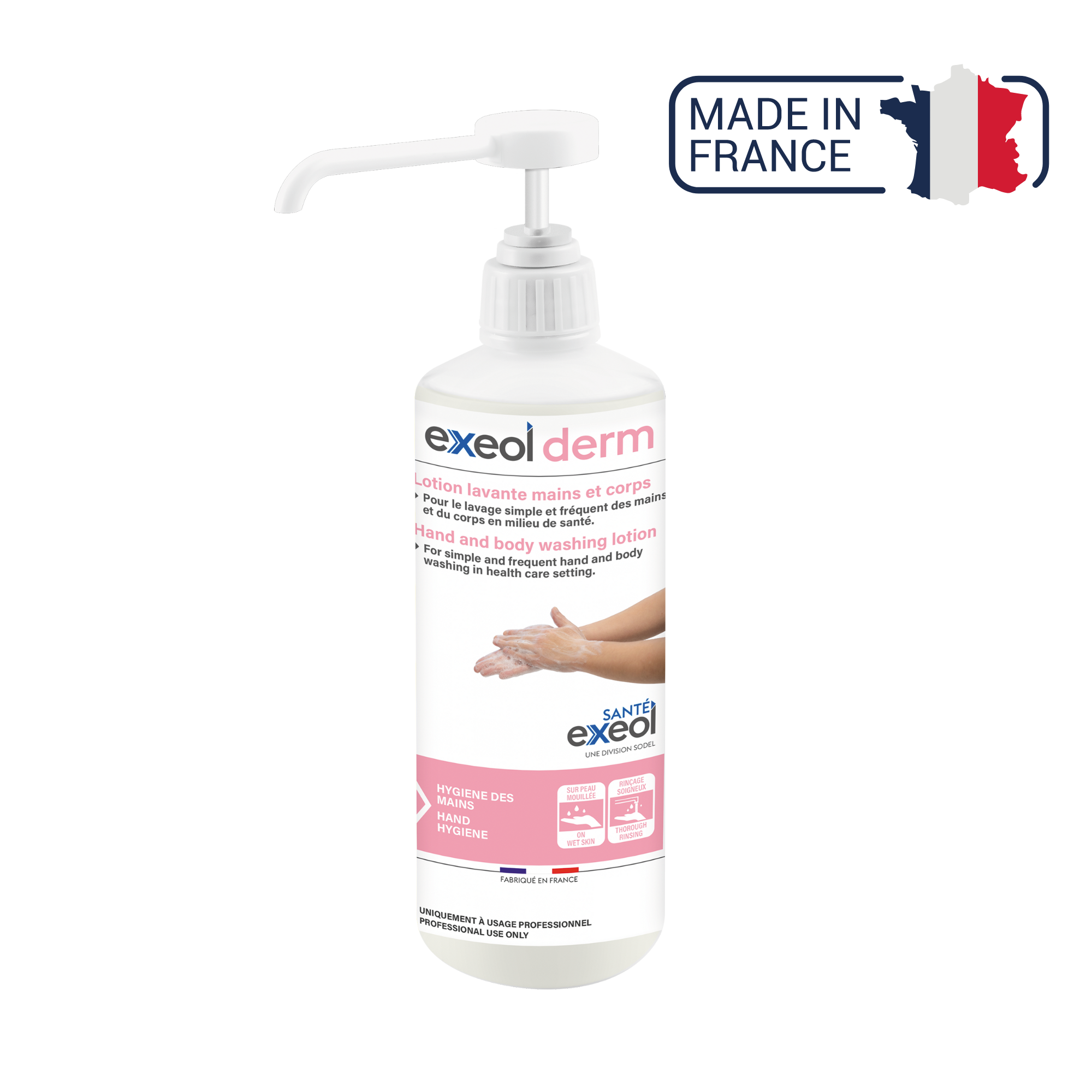 Lotion lavante mains et corps - Exeol derm - Sodel