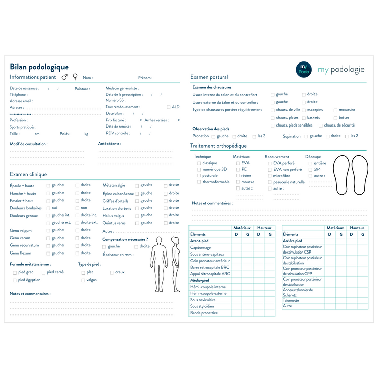 Feuilles d'examen - Lot de 50, 100 ou 200 - Essential by My Podologie