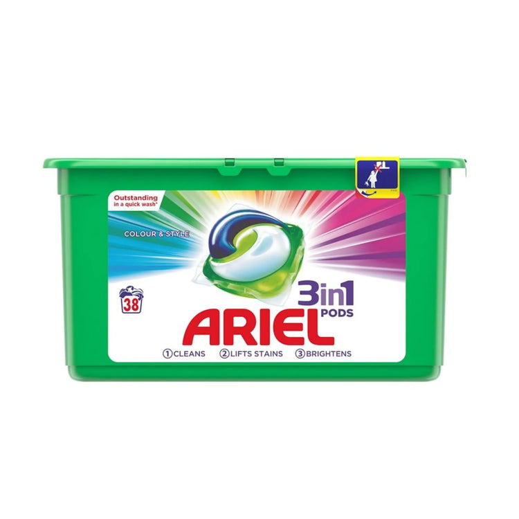 Lessive - Ariel Colour & Style - 3 in 1 PODS - 38 lavages - My Podologie